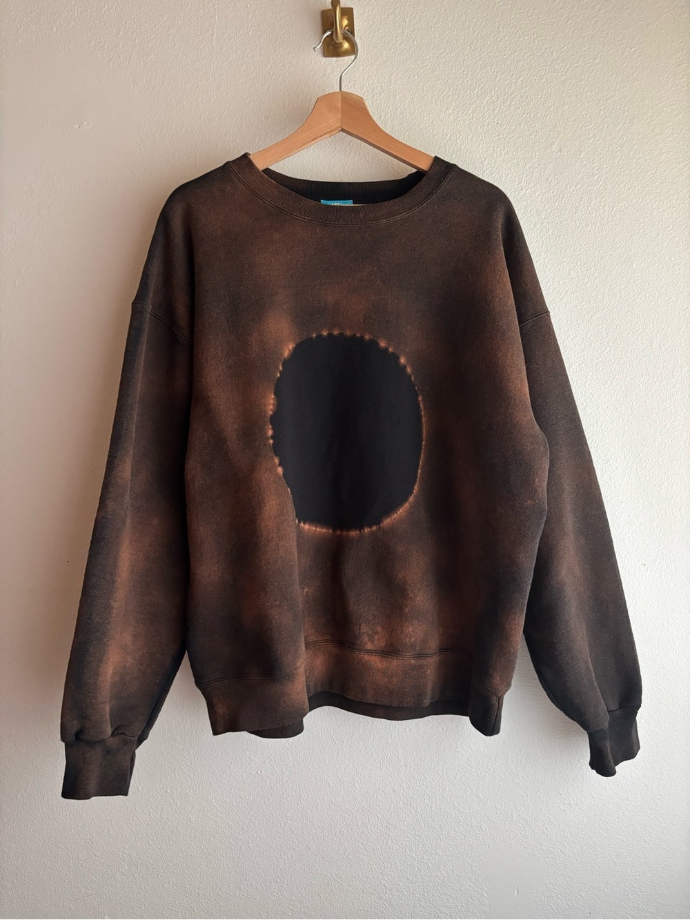 Layli Dyes Hard Solar Eclipse Crewneck Sweatshirt L Hand Dyed Shibori NWOT